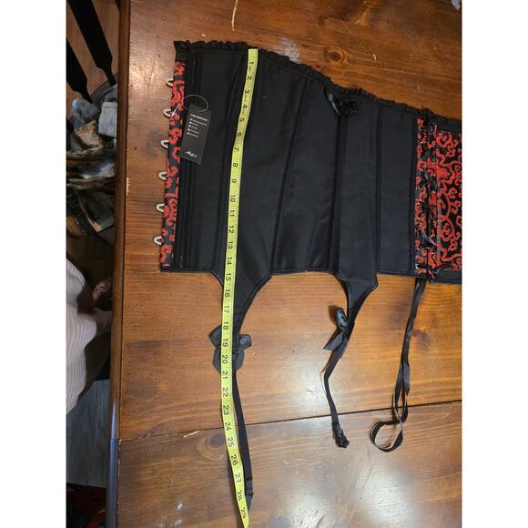 Alivila.Y Fashion Black Lace/ Red Overbust Corset Bustier Top 5xl Runs Small - Picture 7 of 12